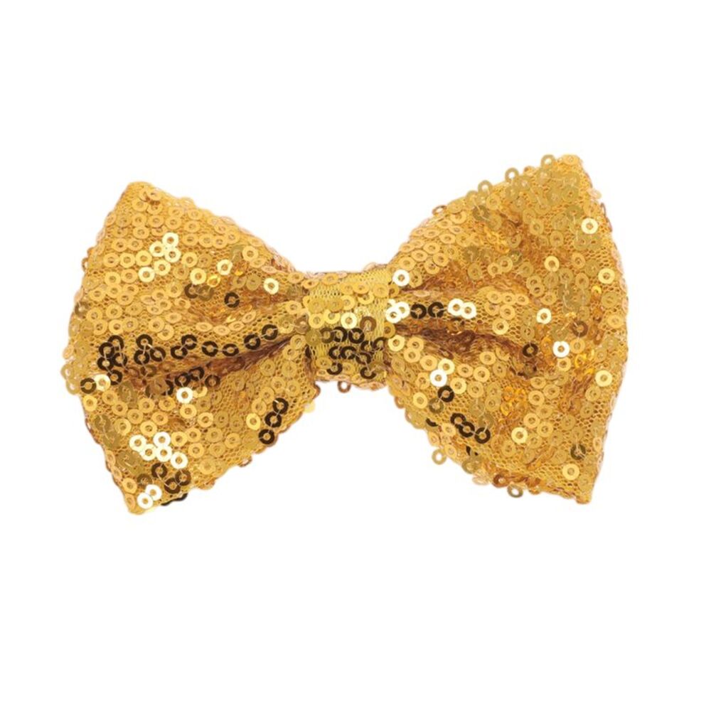 Elegant Sequins Bow Hair Clip Yellow